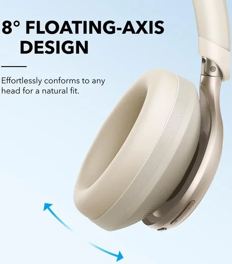 Anker SoundCore Space One Draadloze Koptelefoon Noise Cancelling Beige afbeelding 7