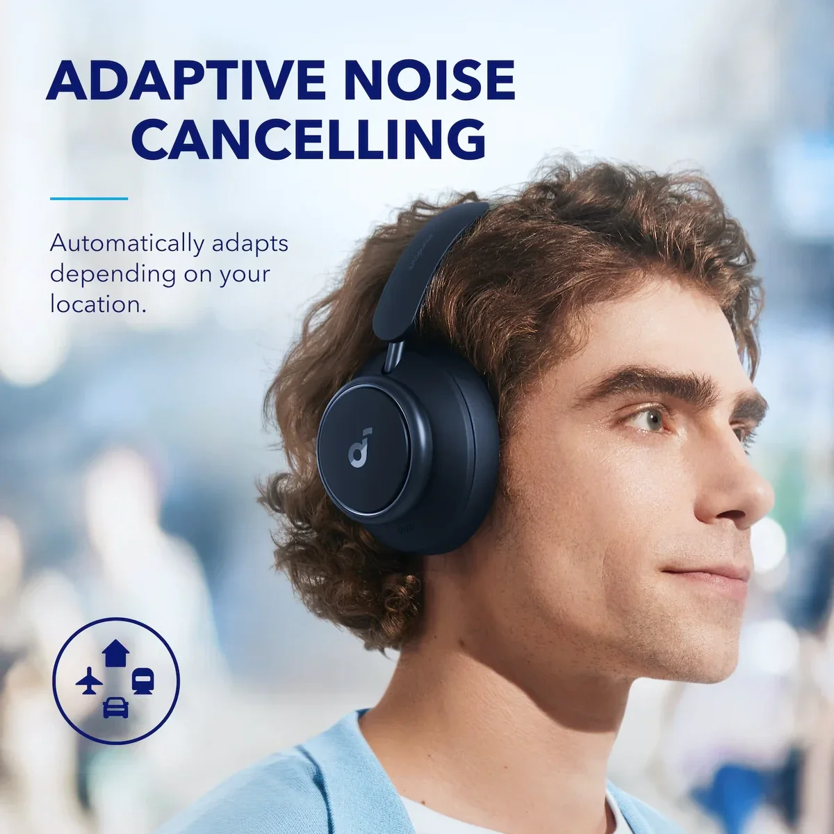 Anker SoundCore Q45 Draadloze Noise Cancelling Koptelefoon Blauw afbeelding 4