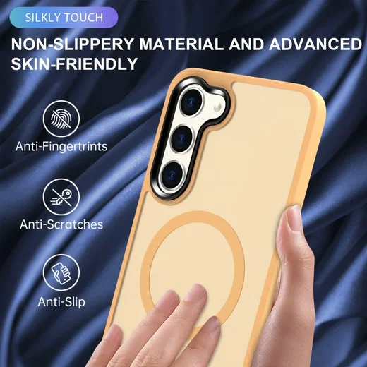 Samsung Galaxy S24 Hoesje met MagSafe Back Cover Matte Oranje afbeelding 8