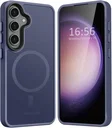 Samsung Galaxy S24 Hoesje met MagSafe Back Cover Matte Donkerblauw