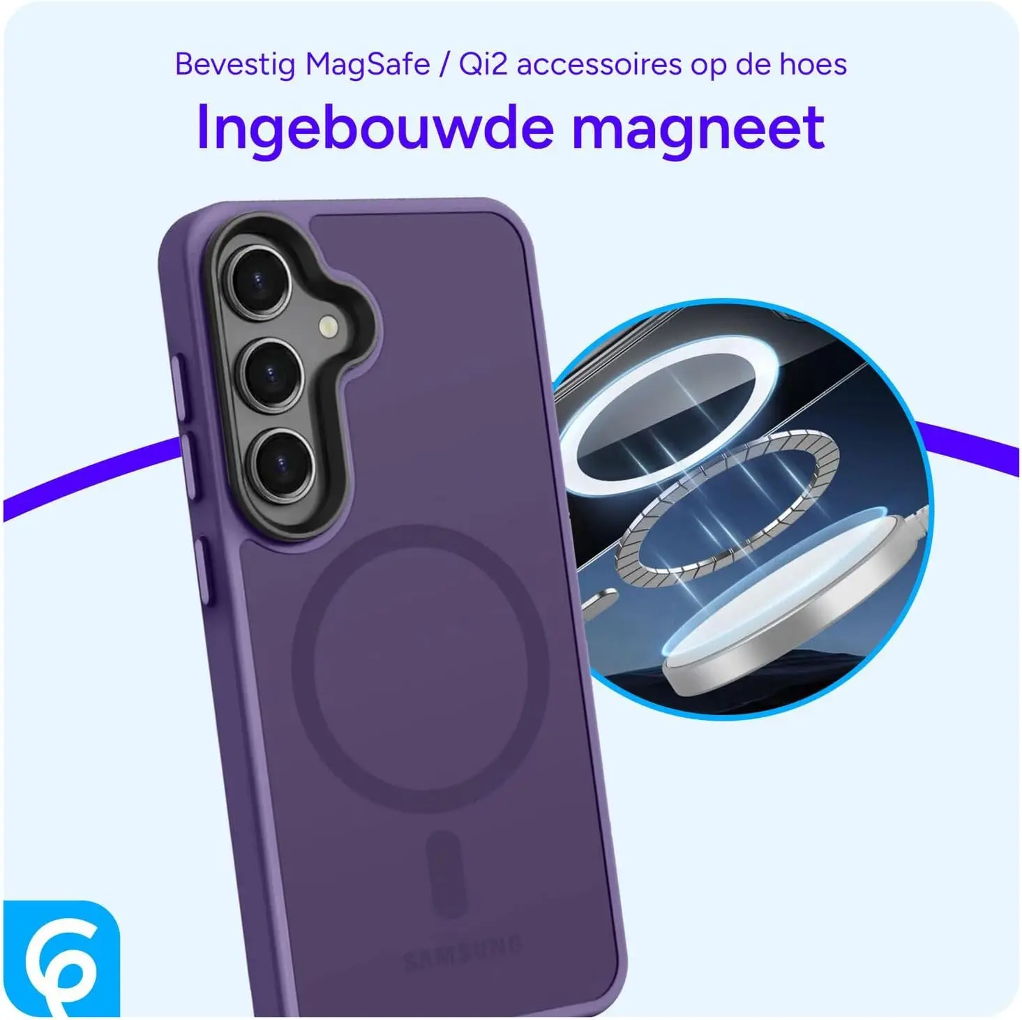 Samsung Galaxy S24 Hoesje met MagSafe Back Cover Matte Paars afbeelding 4