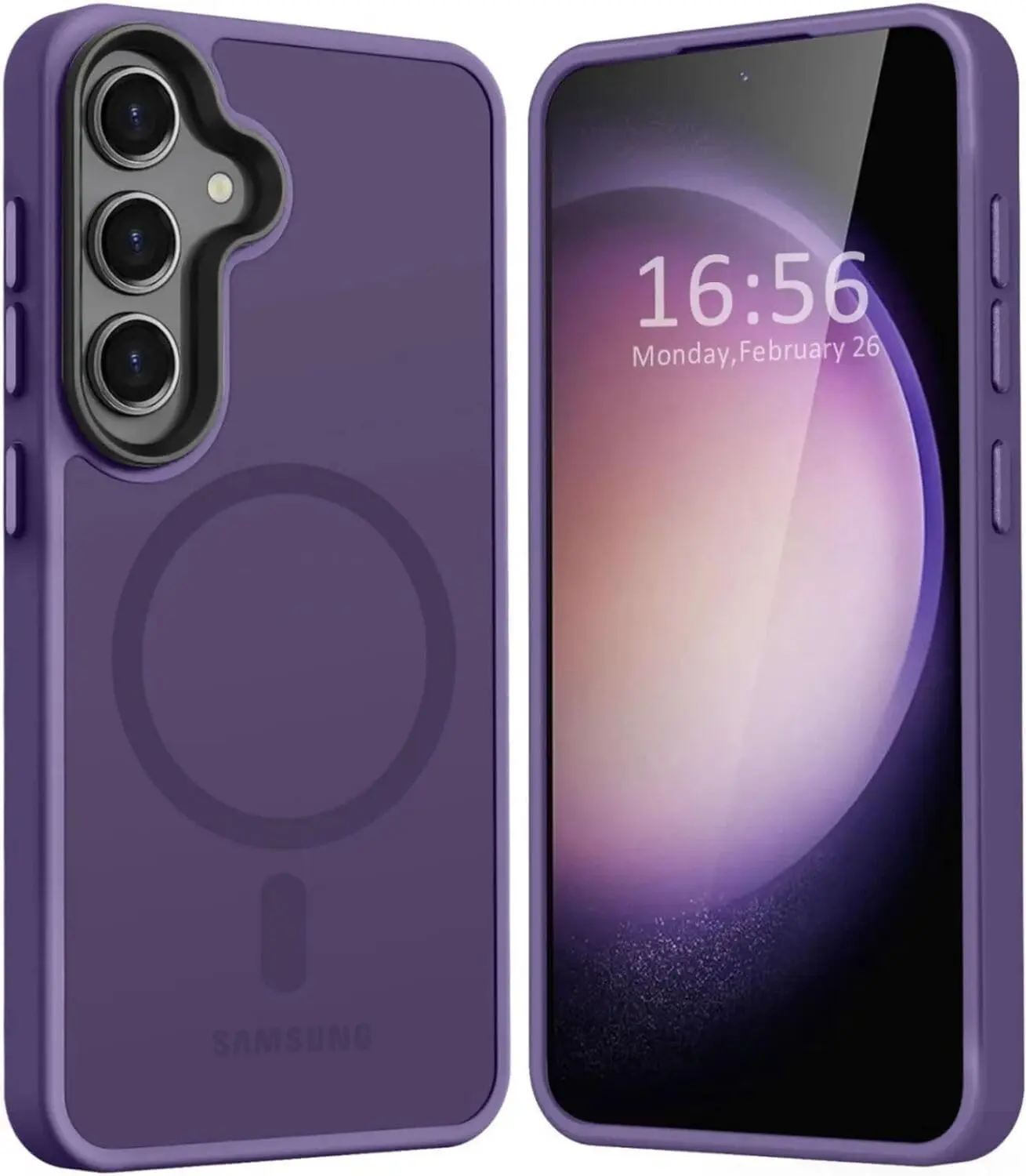 Samsung Galaxy S24 Hoesje met MagSafe Back Cover Matte Paars afbeelding 1