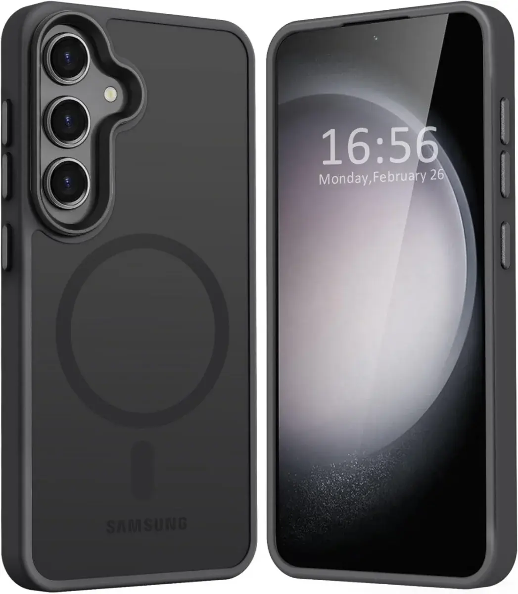 Samsung Galaxy S24 Hoesje met MagSafe Back Cover Matte Zwart afbeelding 1