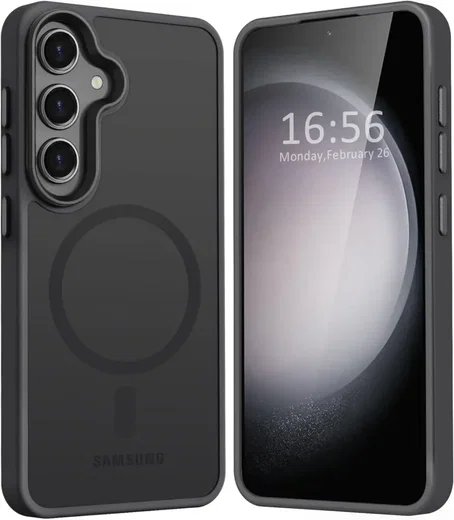 Samsung Galaxy S24 Hoesje met MagSafe Back Cover Matte Zwart afbeelding 1