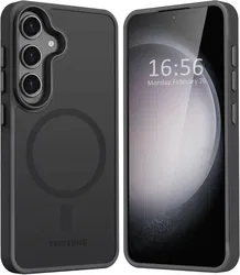 Samsung Galaxy S24 Hoesje met MagSafe Back Cover Matte Zwart afbeelding