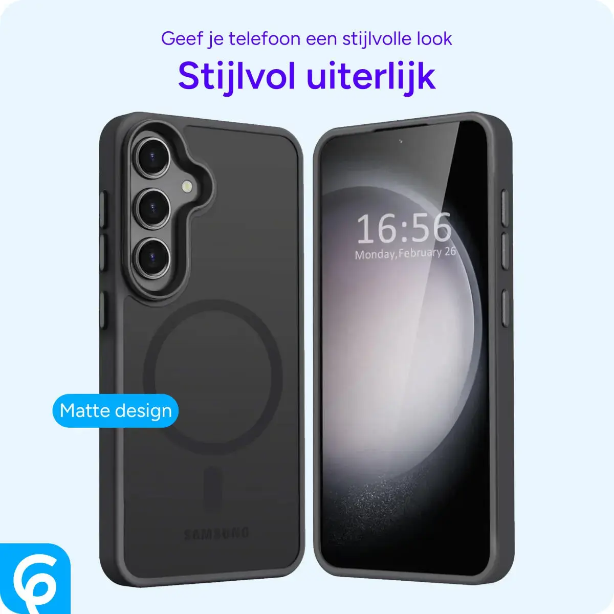 Samsung Galaxy S24 Hoesje met MagSafe Back Cover Matte Zwart afbeelding 8