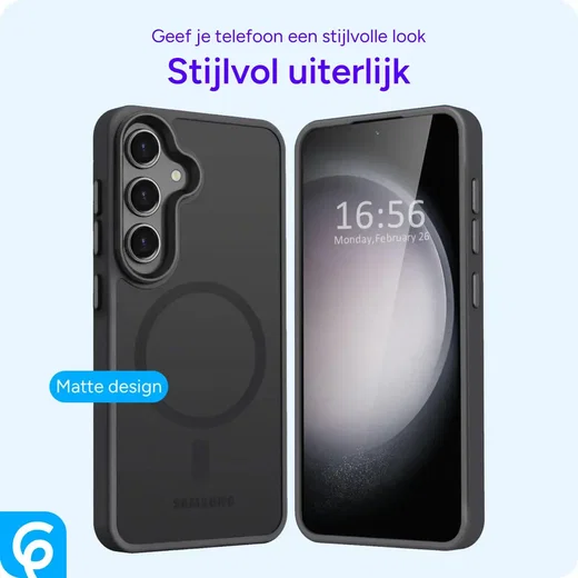 Samsung Galaxy S24 Hoesje met MagSafe Back Cover Matte Zwart afbeelding 8