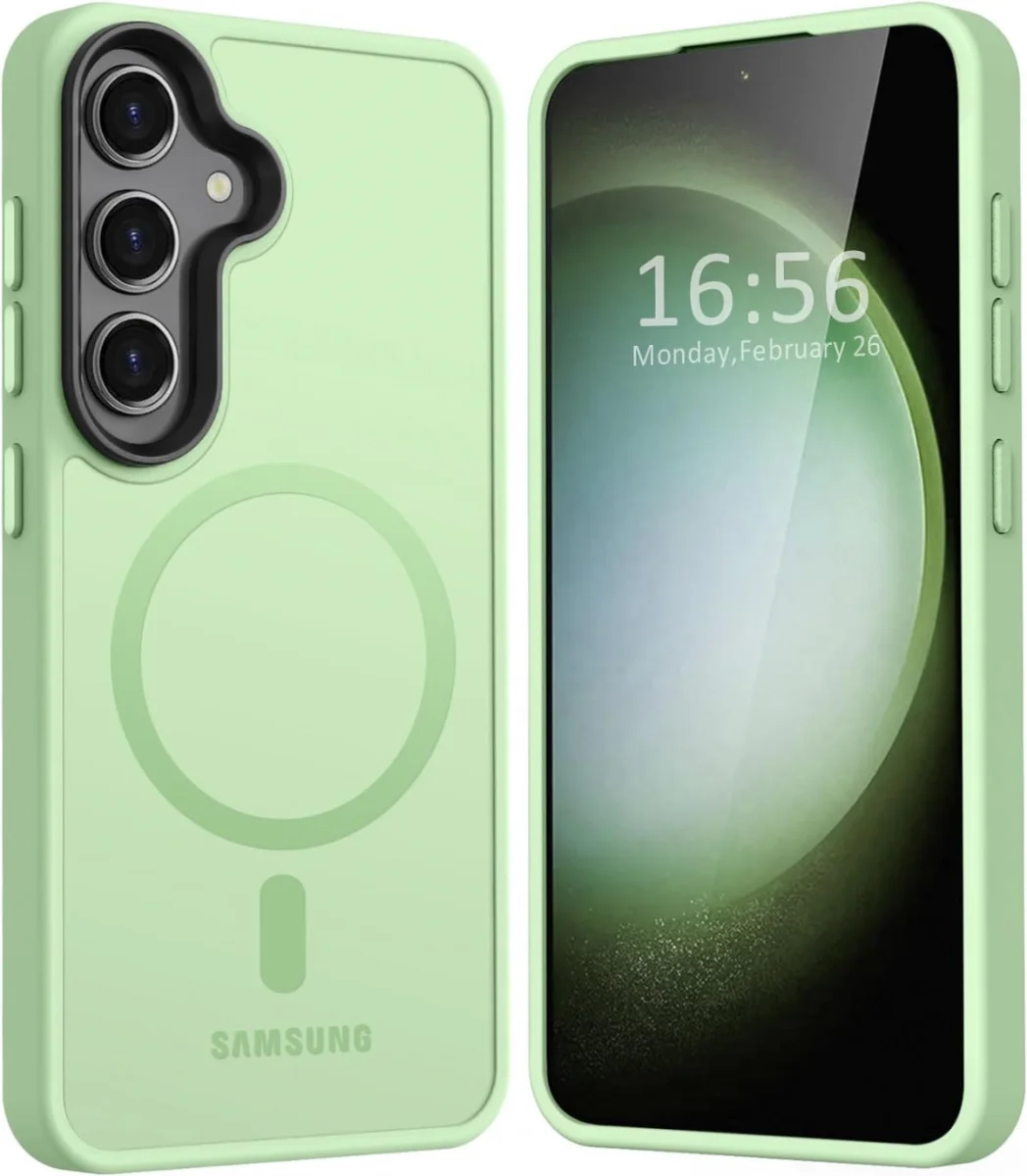 Samsung Galaxy S24 Plus Hoesje met MagSafe Matte Groen afbeelding 1