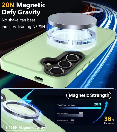Samsung Galaxy S24 Plus Hoesje met MagSafe Matte Groen afbeelding 4