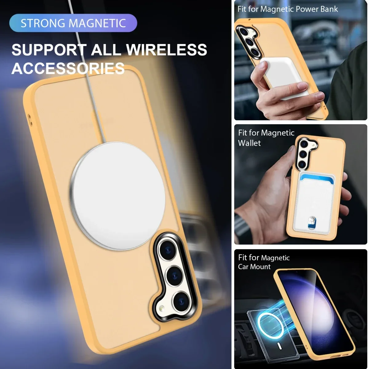 Samsung Galaxy S24 Plus Hoesje met MagSafe Matte Oranje afbeelding 2