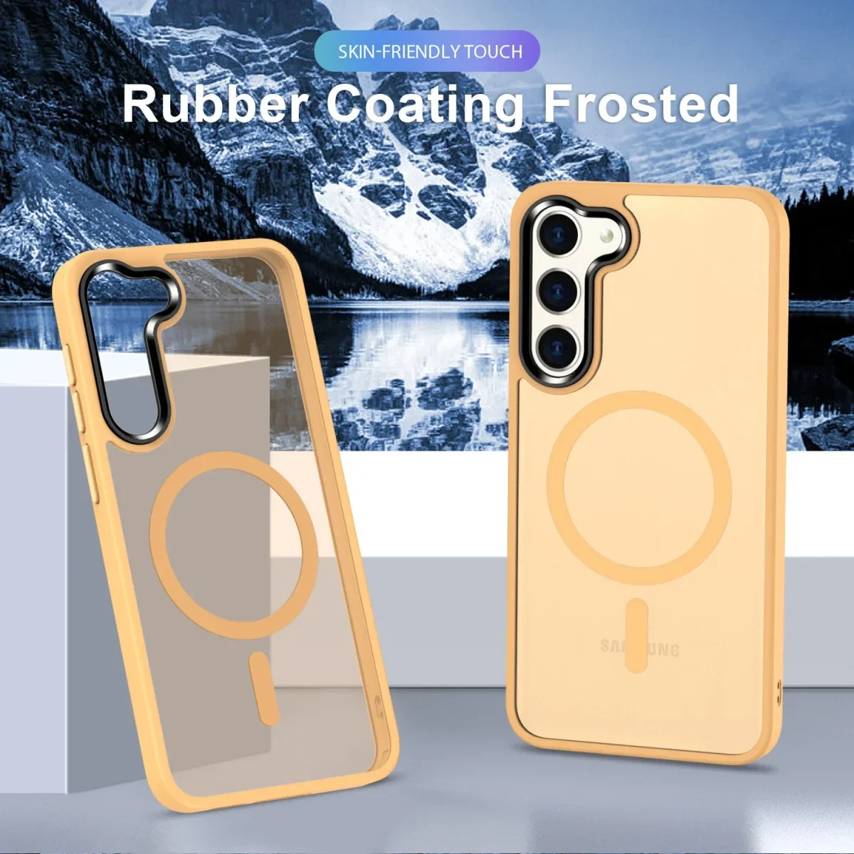 Samsung Galaxy S24 Plus Hoesje met MagSafe Matte Oranje afbeelding 7