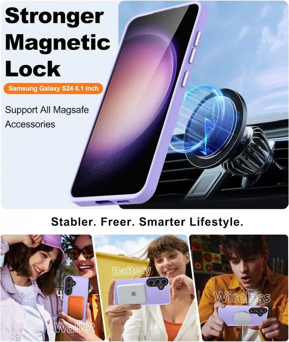 Samsung Galaxy S24 Plus Hoesje met MagSafe Matte Violet afbeelding 2