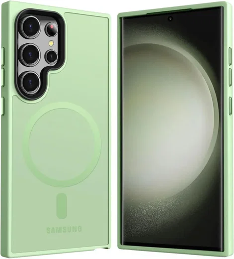 Samsung Galaxy S24 Ultra Hoesje met MagSafe Matte Groen afbeelding 1
