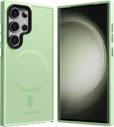 Samsung Galaxy S24 Ultra Hoesje met MagSafe Matte Groen afbeelding