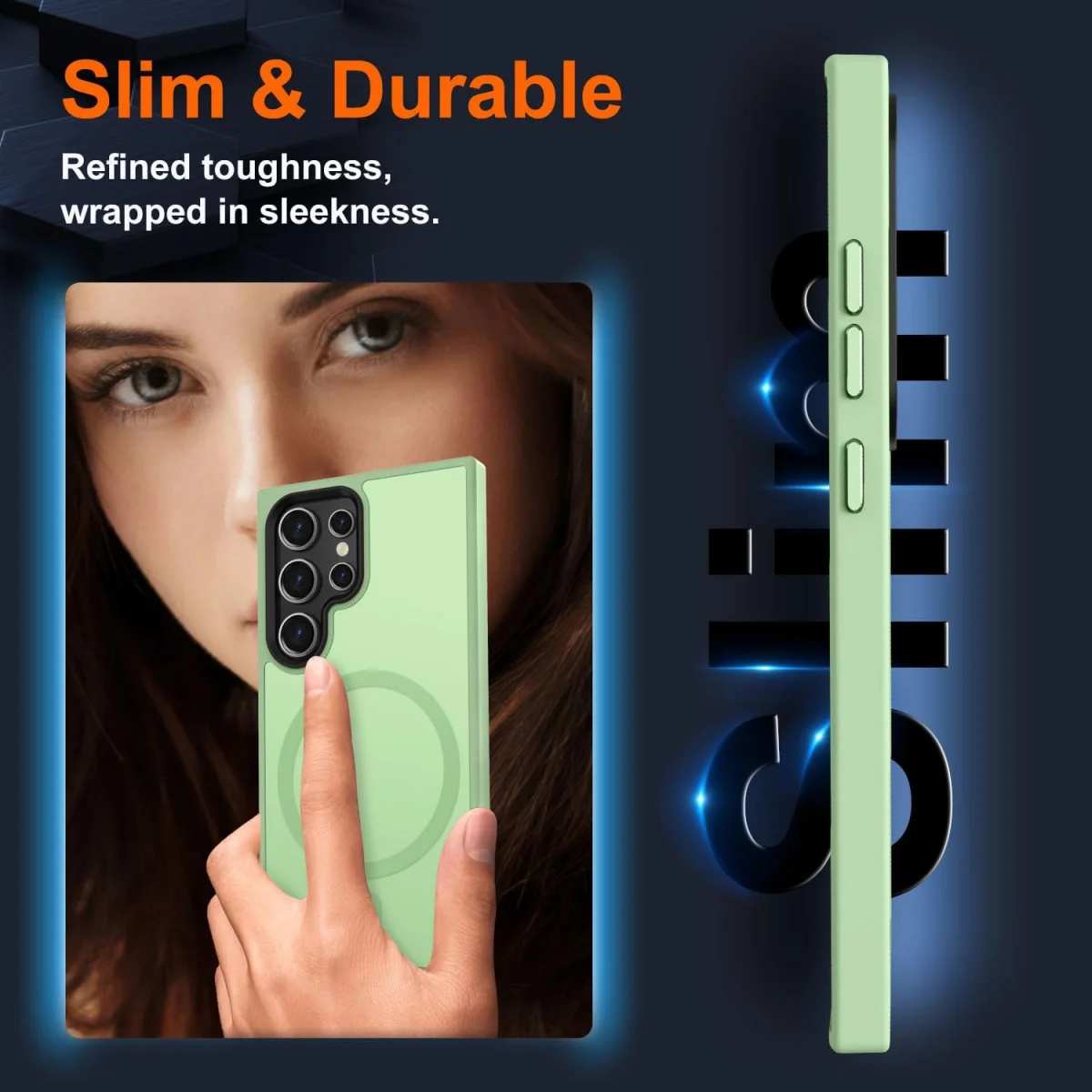 Samsung Galaxy S24 Ultra Hoesje met MagSafe Matte Groen afbeelding 4