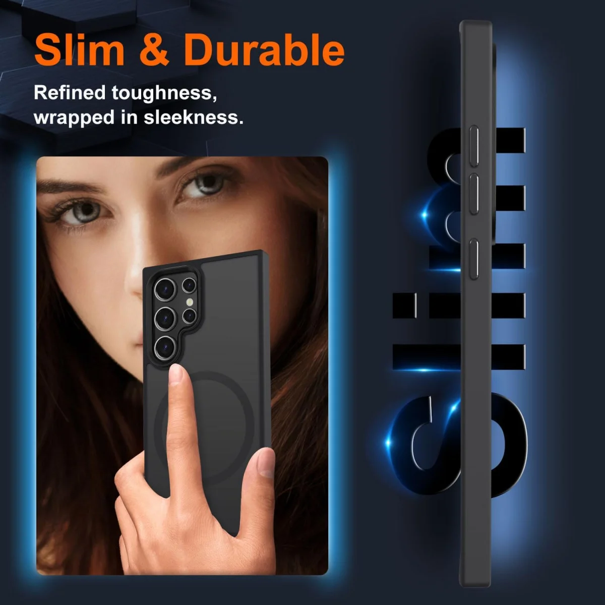 Samsung Galaxy S24 Ultra Hoesje met MagSafe Matte Zwart afbeelding 4