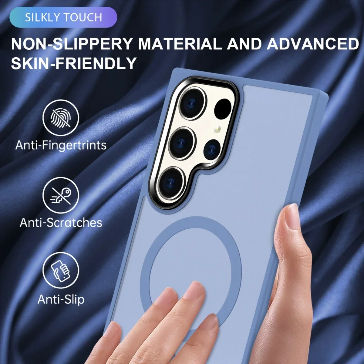 Samsung Galaxy S24 Ultra Hoesje met MagSafe Matte Blauw afbeelding 7