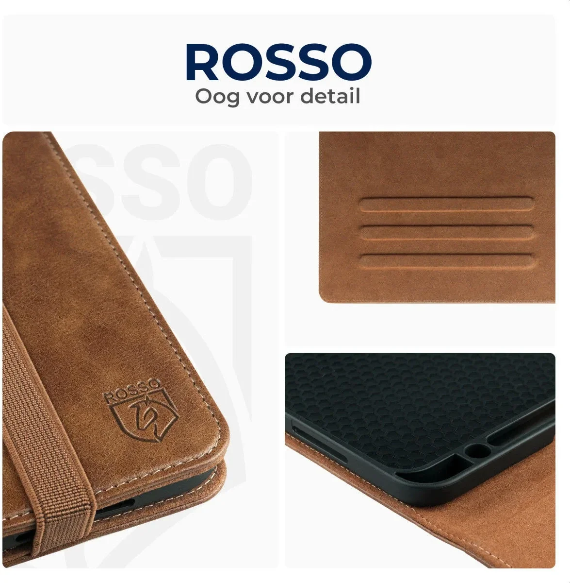 Rosso Element Samsung Galaxy Tab S9 FE Plus Hoes Book Case Bruin afbeelding 5