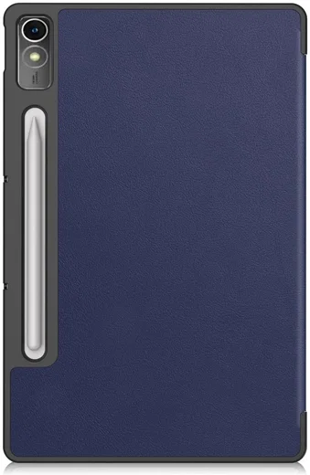 Lenovo Tab P12 Hoes Tri-Fold Book Case met Standaard Blauw afbeelding 11