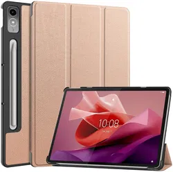 Lenovo Tab P12 Hoes Tri-Fold Book Case met Standaard Roze Goud afbeelding