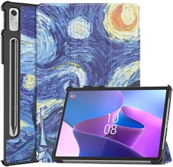 Lenovo Tab P12 Hoes Tri-Fold Book Case met Standaard Sterren Nacht afbeelding