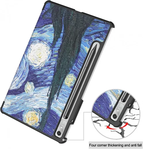 Lenovo Tab P12 Hoes Tri-Fold Book Case met Standaard Sterren Nacht afbeelding 5