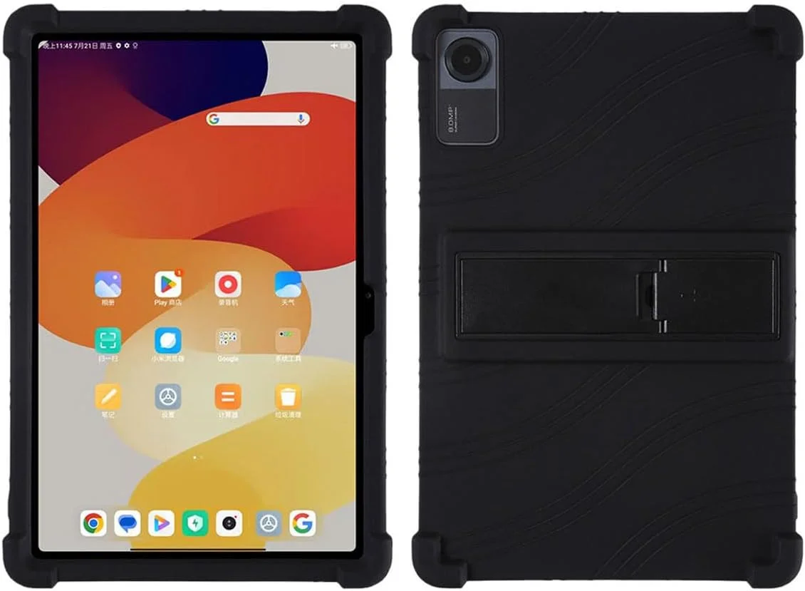 Lenovo Tab P12 Kinder Tablethoes Siliconen met Kickstand Zwart afbeelding 1
