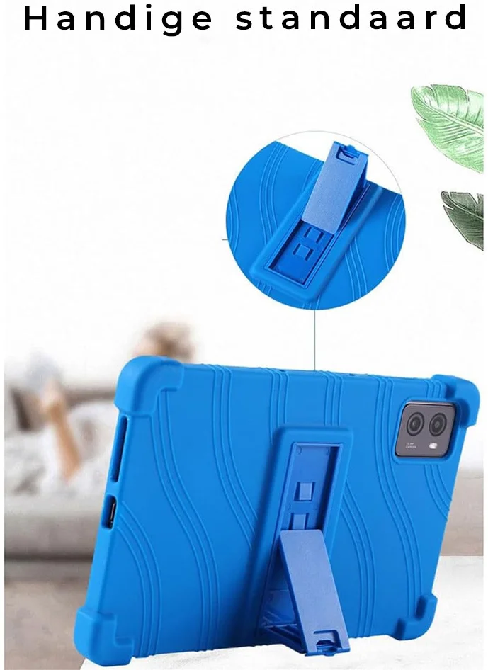 Lenovo Tab P12 Kinder Tablethoes Siliconen met Kickstand Zwart afbeelding 2