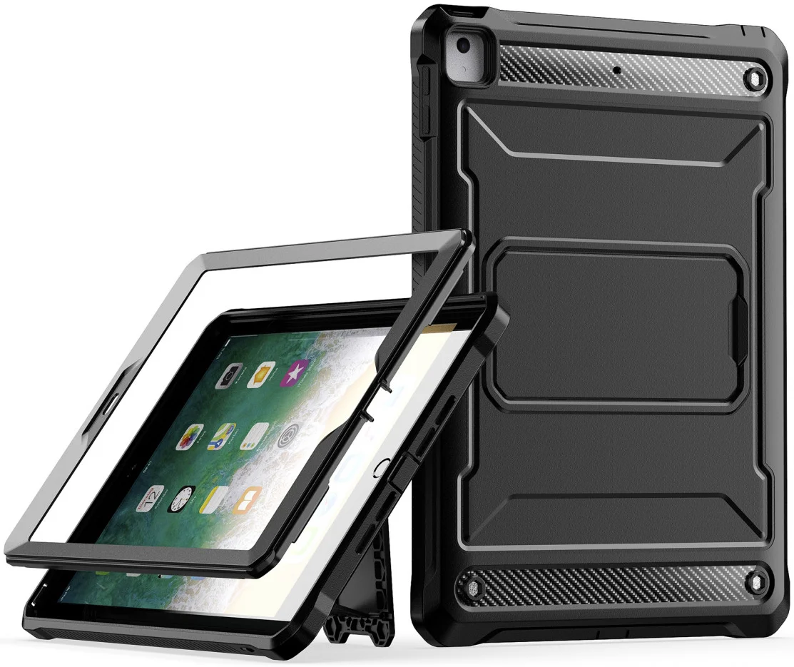 iPad 9.7 (2017/2018)/Air 2 Hoes Screen Protector en Standaard Zwart afbeelding 1