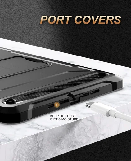 iPad 9.7 (2017/2018)/Air 2 Hoes Screen Protector en Standaard Zwart afbeelding 6
