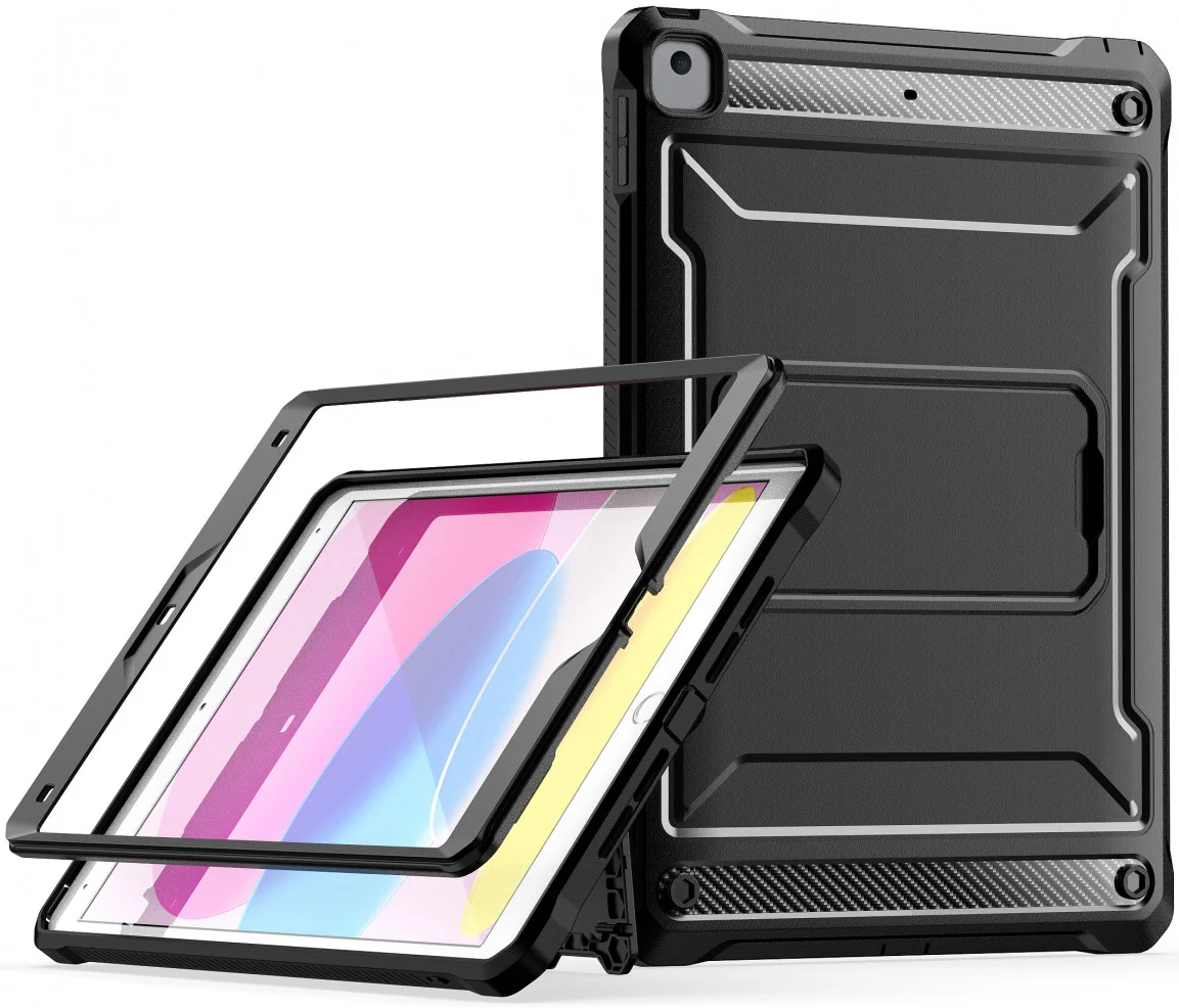 Apple iPad 10.2 Hoes met Screen Protector en Standaard Zwart afbeelding 1