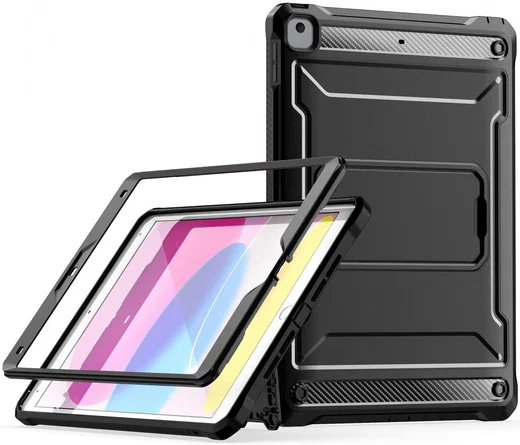 Apple iPad 10.2 Hoes met Screen Protector en Standaard Zwart afbeelding 1