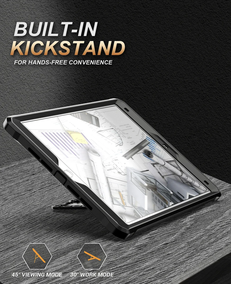 Apple iPad 10.2 Hoes met Screen Protector en Standaard Zwart afbeelding 4