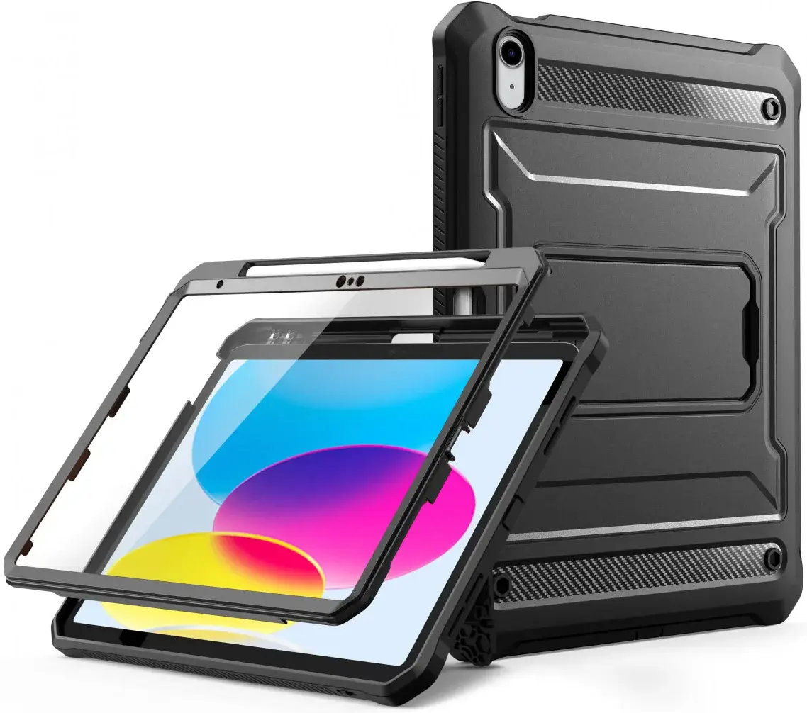 iPad Air 10.9 (2020/2022) Hoes met Screen Protector en Standaard Zwart afbeelding 1
