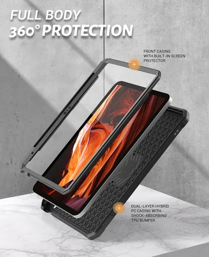 iPad Air 10.9 (2020/2022) Hoes met Screen Protector en Standaard Zwart afbeelding 3