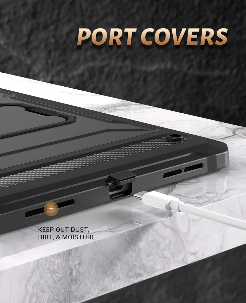 iPad Air 10.9 (2020/2022) Hoes met Screen Protector en Standaard Zwart afbeelding 6