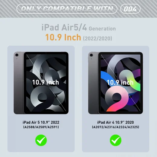 iPad Air 10.9 (2020/2022) Hoes met Screen Protector en Standaard Zwart afbeelding 8