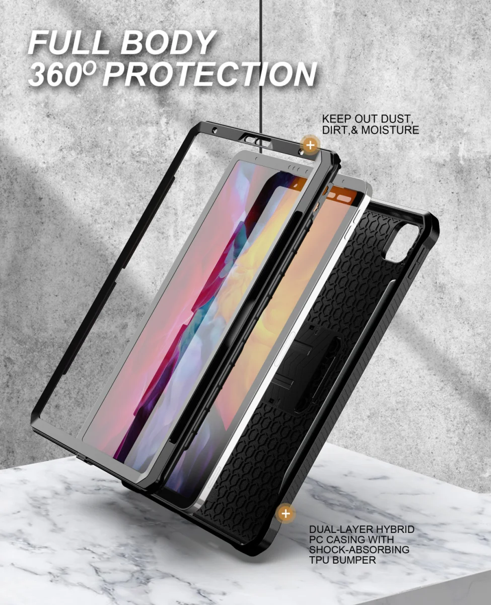 Apple iPad Pro 11 Hoes met Screen Protector en Standaard Zwart afbeelding 3