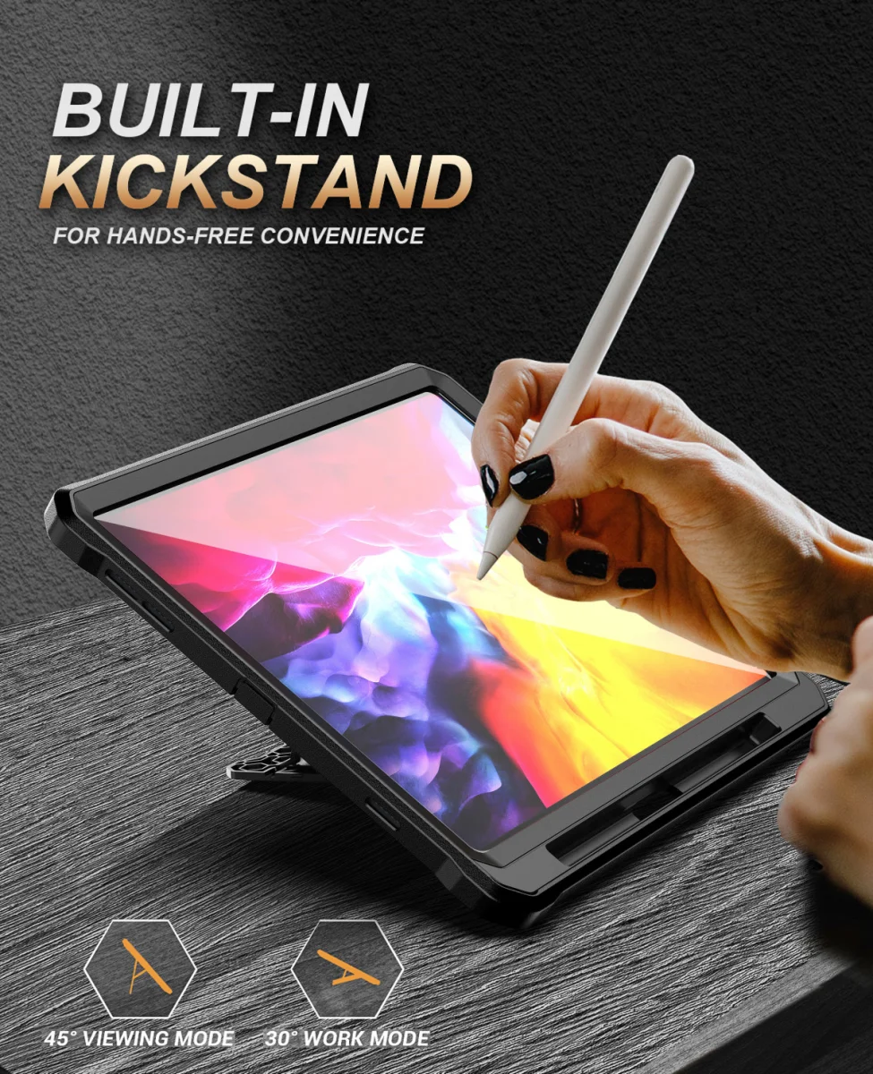 Apple iPad Pro 11 Hoes met Screen Protector en Standaard Zwart afbeelding 4