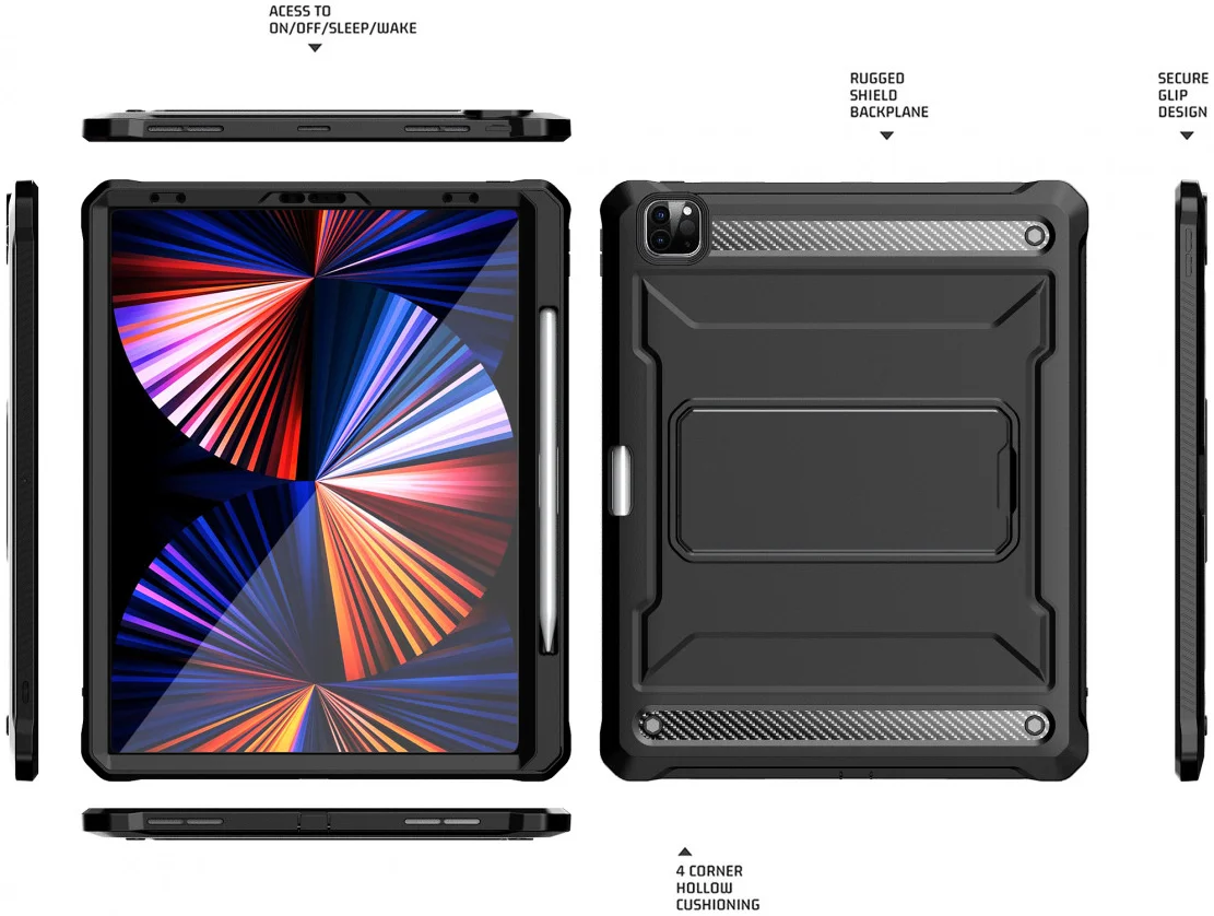 iPad Pro 12.9 (2018/2020/2021/2022) Hoes Screen Protector en Standaard afbeelding 7