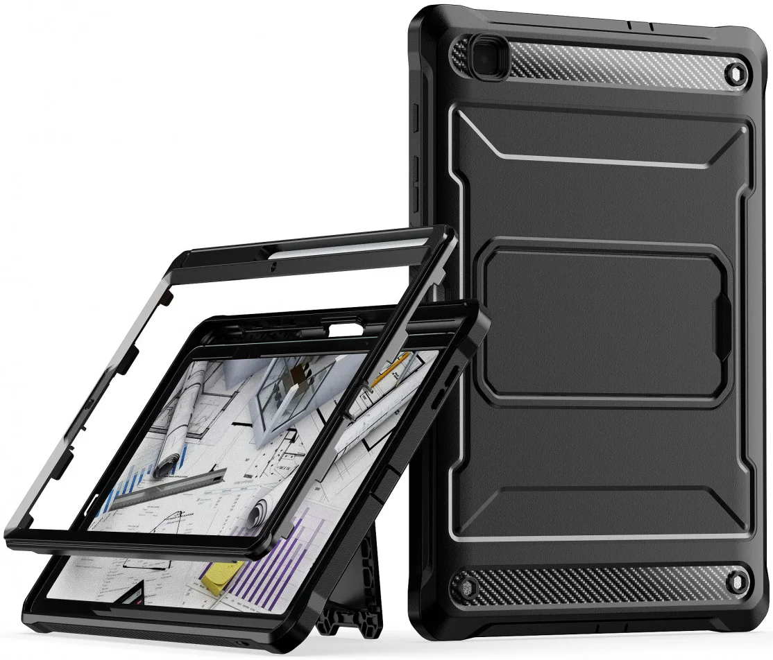 Samsung Galaxy Tab S6 Lite Hoes Screen Protector en Standaard Zwart afbeelding 1