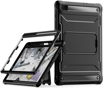 Samsung Galaxy Tab S6 Lite Hoes Screen Protector en Standaard Zwart