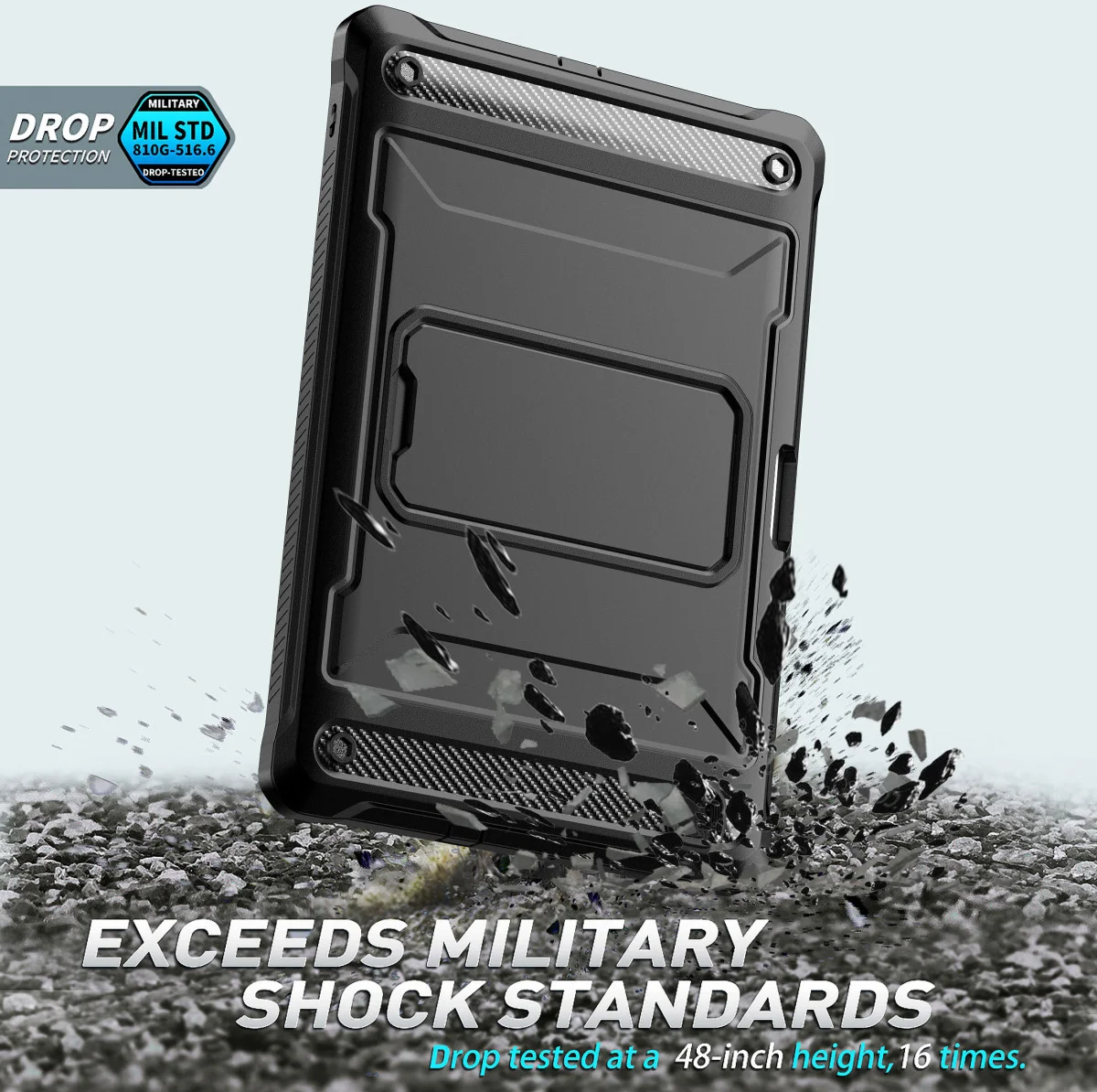 Samsung Galaxy Tab S6 Lite Hoes Screen Protector en Standaard Zwart afbeelding 4