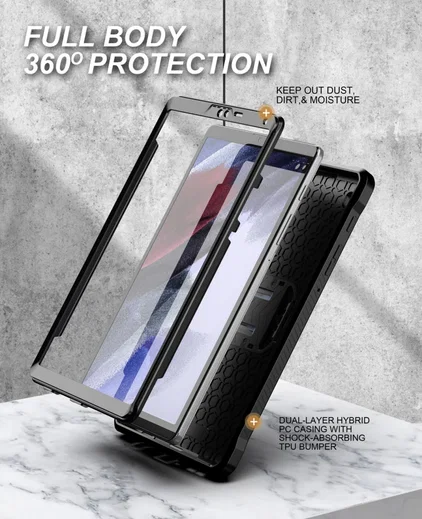 Samsung Galaxy Tab A7 Lite Hoes Screen Protector en Standaard Zwart afbeelding 3
