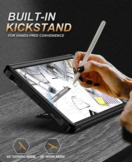 Samsung Galaxy Tab A7 Lite Hoes Screen Protector en Standaard Zwart afbeelding 4