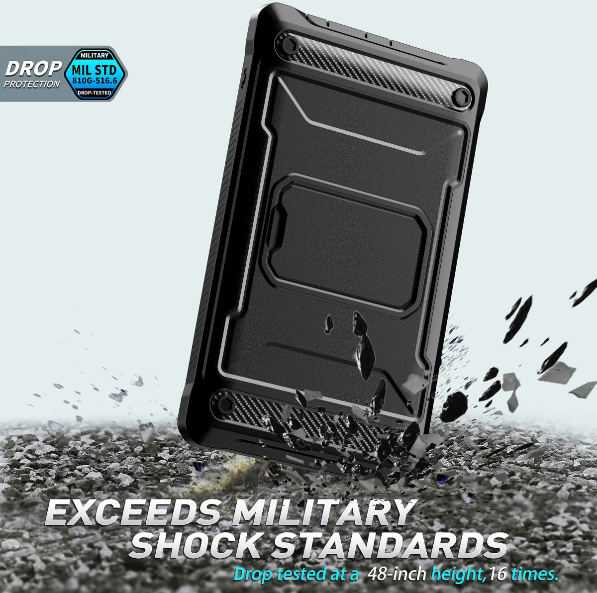 Samsung Galaxy Tab A7 Lite Hoes Screen Protector en Standaard Zwart afbeelding 5