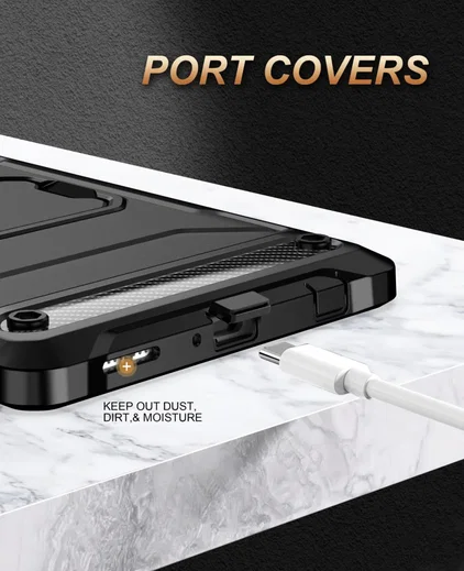 Samsung Galaxy Tab A7 Lite Hoes Screen Protector en Standaard Zwart afbeelding 6