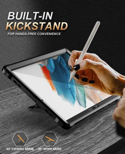 Samsung Galaxy Tab A8 Hoes met Screen Protector en Standaard Zwart afbeelding 4