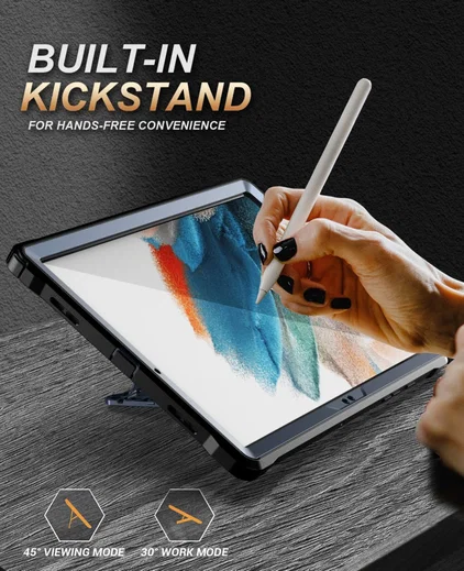 Samsung Galaxy Tab A8 Hoes met Screen Protector en Standaard Blauw afbeelding 4