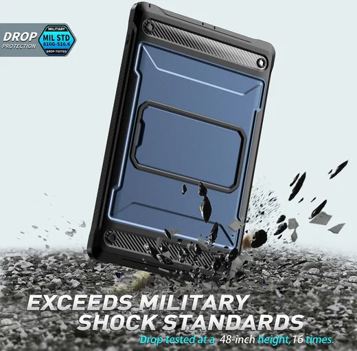 Samsung Galaxy Tab A8 Hoes met Screen Protector en Standaard Blauw afbeelding 5